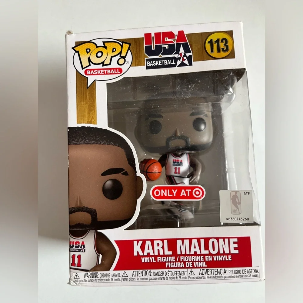 New Funko POP NBA Legends Karl Malone 1992 Team USA Target Exclusive #113 figure
